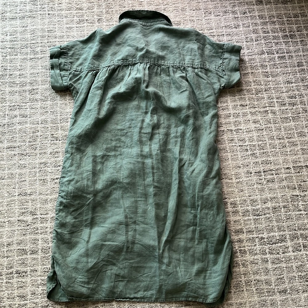 J. Crew Baird McNutt Irish linen shirt dress, green, medium tall - Picture 6 of 6